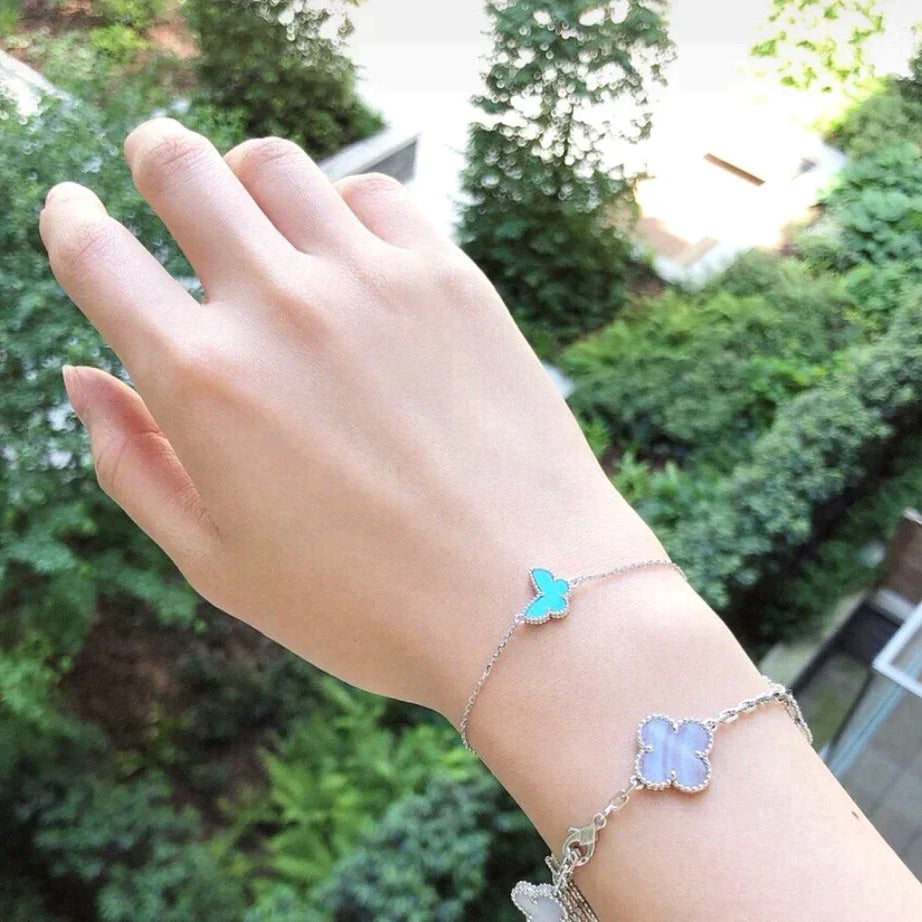 [Rose Jewelrys]BUTTERFLY TURQUOISE BUTTERFLY BRACELET SILVER
