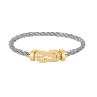 [🌹Rose💎]CHANCE LARGE 8 FIGURE BUCKLE HALF DIAMOND BRACELET GOLD