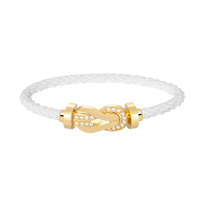 [Rose Jewelrys]CHANCE LARGE 8 FIGURE BUCKLE HALF DIAMOND BRACELET GOLD