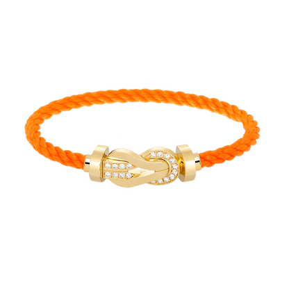 [Rose Jewelrys]CHANCE LARGE 8 FIGURE BUCKLE HALF DIAMOND BRACELET GOLD