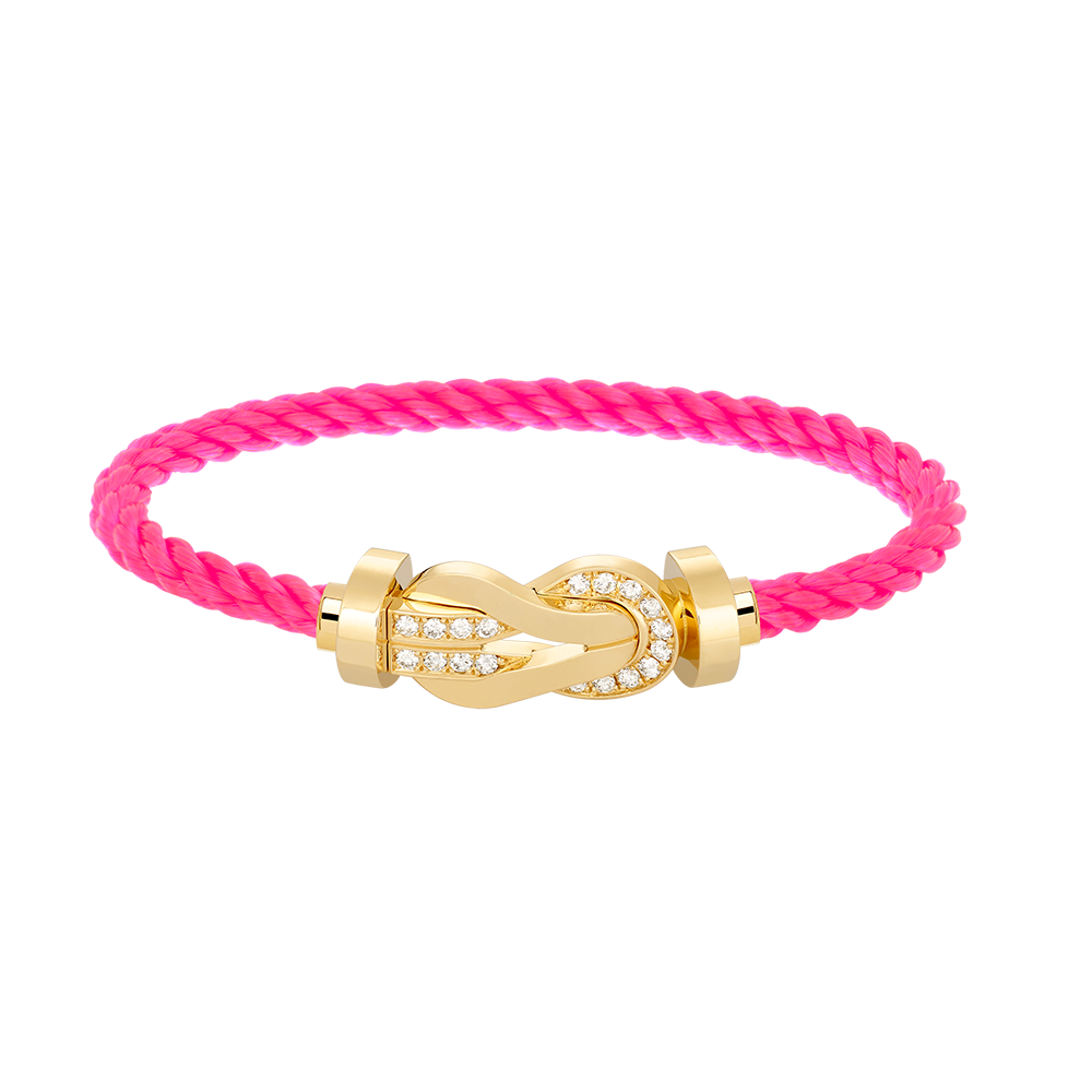 [Rose Jewelrys]CHANCE LARGE 8 FIGURE BUCKLE HALF DIAMOND BRACELET GOLD
