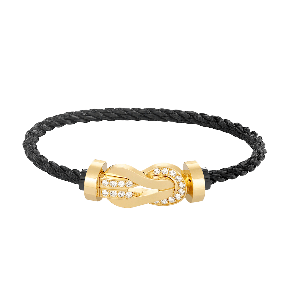 [Rose Jewelrys]CHANCE LARGE 8 FIGURE BUCKLE HALF DIAMOND BRACELET GOLD