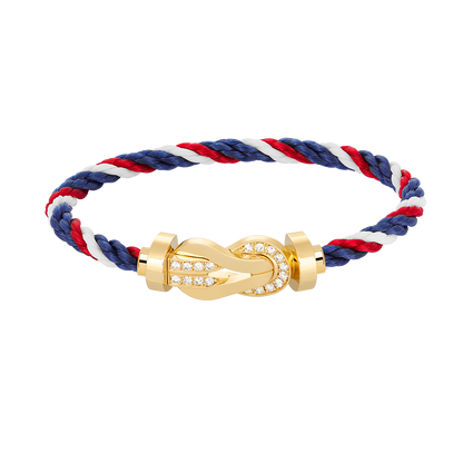 [Rose Jewelrys]CHANCE LARGE 8 FIGURE BUCKLE HALF DIAMOND BRACELET GOLD