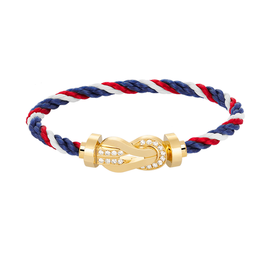 [Rose Jewelrys]CHANCE LARGE 8 FIGURE BUCKLE HALF DIAMOND BRACELET GOLD