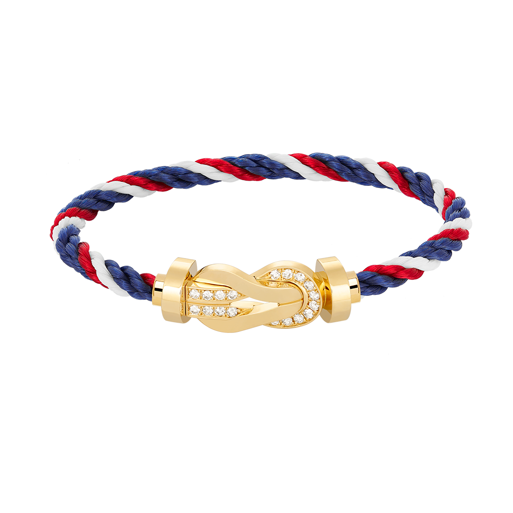 []CHANCE LARGE 8 FIGURE BUCKLE HALF DIAMOND BRACELET GOLD