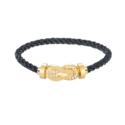 [Rose Jewelrys]CHANCE LARGE 8 FIGURE BUCKLE HALF DIAMOND BRACELET GOLD