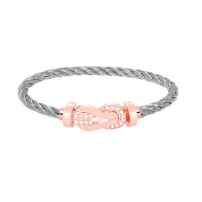 [Rose Jewelrys]CHANCE LARGE 8 FIGURE BUCKLE HALF DIAMOND BRACELET ROSE GOLD
