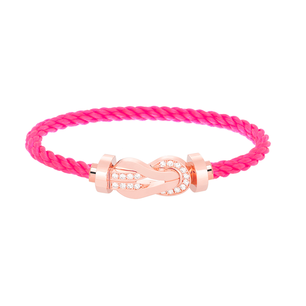 [Rose Jewelrys]CHANCE LARGE 8 FIGURE BUCKLE HALF DIAMOND BRACELET ROSE GOLD