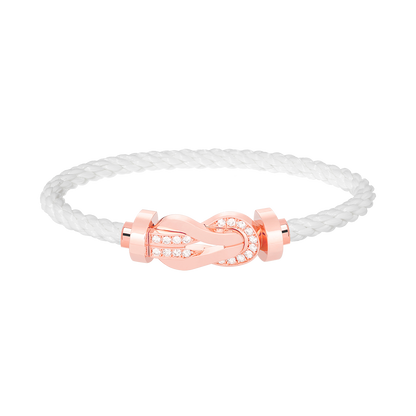 [Rose Jewelrys]CHANCE LARGE 8 FIGURE BUCKLE HALF DIAMOND BRACELET ROSE GOLD