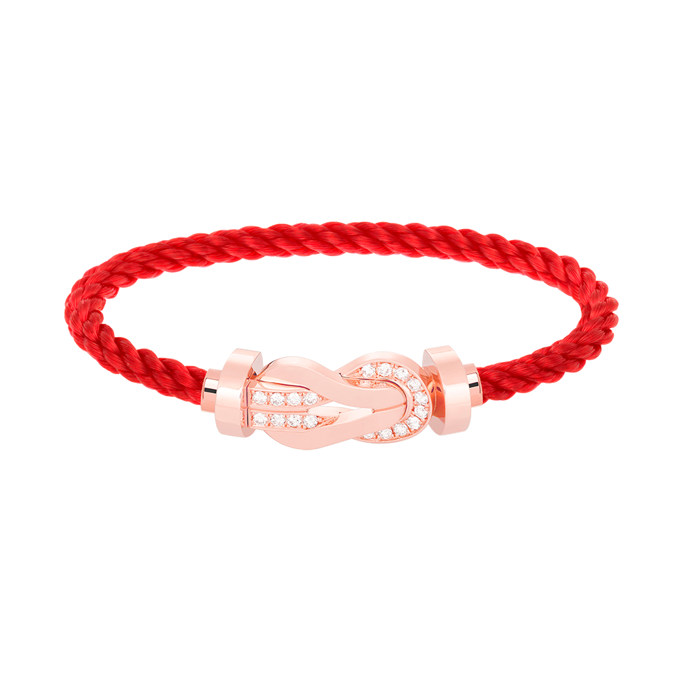 [Rose Jewelrys]CHANCE LARGE 8 FIGURE BUCKLE HALF DIAMOND BRACELET ROSE GOLD