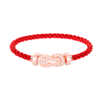 [Rose Jewelrys]CHANCE LARGE 8 FIGURE BUCKLE HALF DIAMOND BRACELET ROSE GOLD