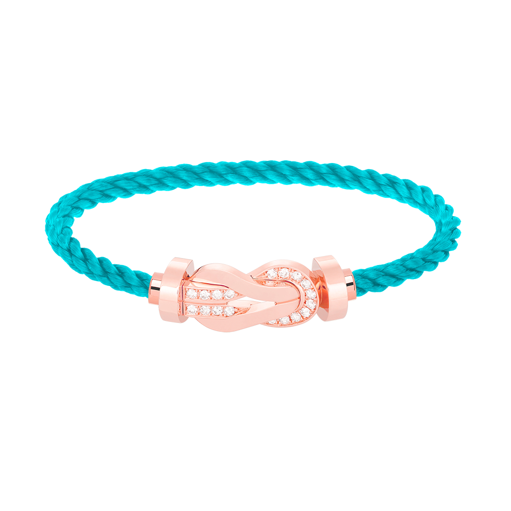 [Rose Jewelrys]CHANCE LARGE 8 FIGURE BUCKLE HALF DIAMOND BRACELET ROSE GOLD