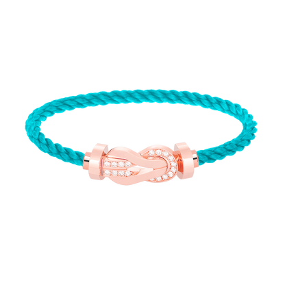[Rose Jewelrys]CHANCE LARGE 8 FIGURE BUCKLE HALF DIAMOND BRACELET ROSE GOLD