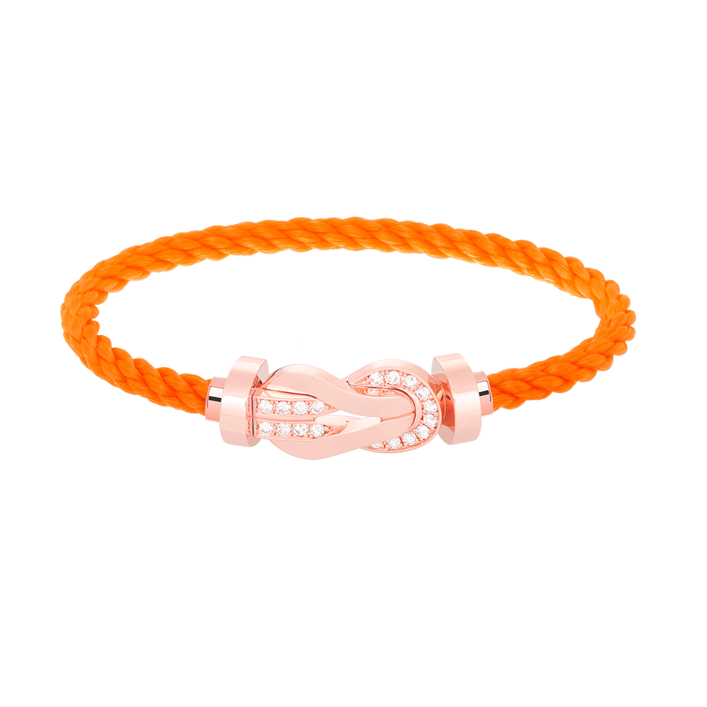 [Rose Jewelrys]CHANCE LARGE 8 FIGURE BUCKLE HALF DIAMOND BRACELET ROSE GOLD