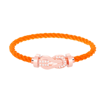 [Rose Jewelrys]CHANCE LARGE 8 FIGURE BUCKLE HALF DIAMOND BRACELET ROSE GOLD