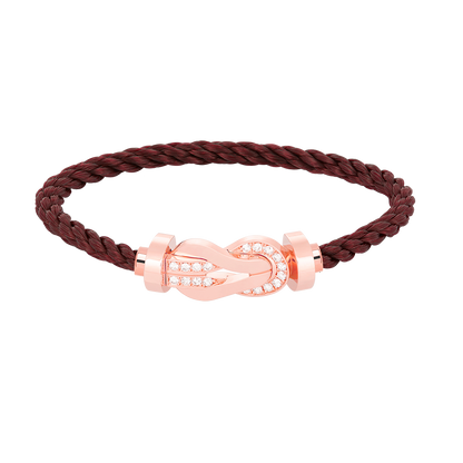 [Rose Jewelrys]CHANCE LARGE 8 FIGURE BUCKLE HALF DIAMOND BRACELET ROSE GOLD