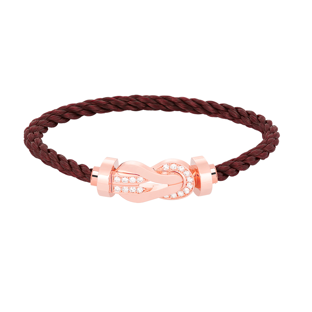 []CHANCE LARGE 8 FIGURE BUCKLE HALF DIAMOND BRACELET ROSE GOLD