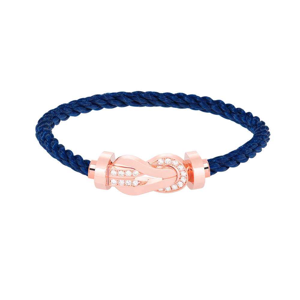 [Rose Jewelrys]CHANCE LARGE 8 FIGURE BUCKLE HALF DIAMOND BRACELET ROSE GOLD