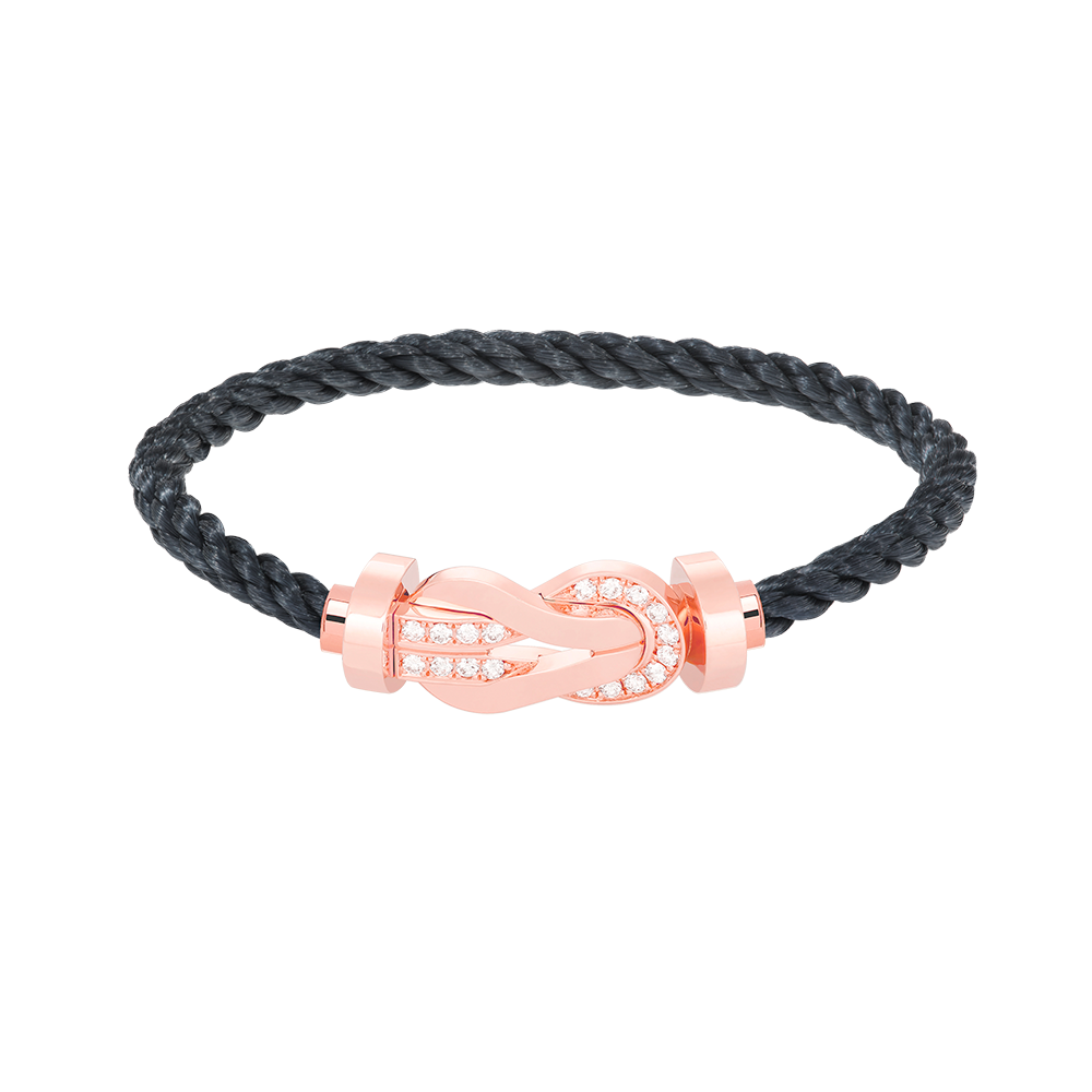 [Rose Jewelrys]CHANCE LARGE 8 FIGURE BUCKLE HALF DIAMOND BRACELET ROSE GOLD