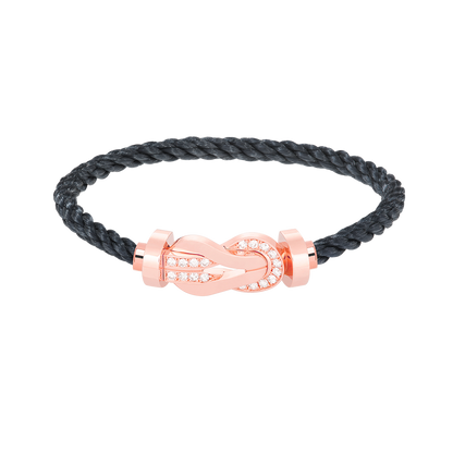 [Rose Jewelrys]CHANCE LARGE 8 FIGURE BUCKLE HALF DIAMOND BRACELET ROSE GOLD