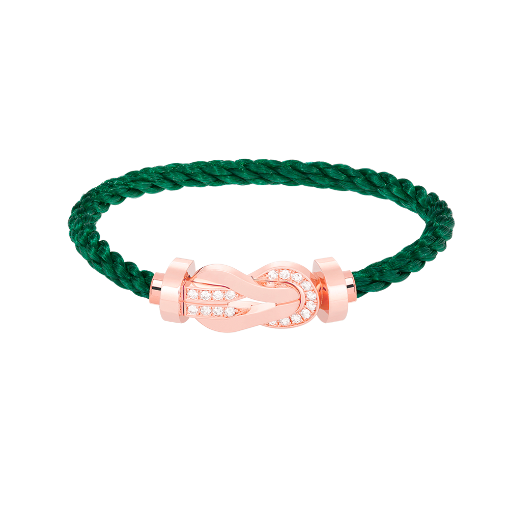 [Rose Jewelrys]CHANCE LARGE 8 FIGURE BUCKLE HALF DIAMOND BRACELET ROSE GOLD