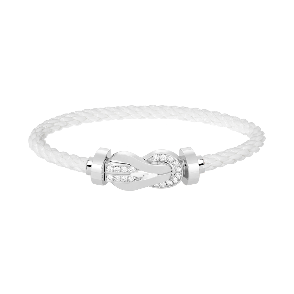 [Rose Jewelrys]CHANCE LARGE 8 FIGURE BUCKLE HALF DIAMOND BRACELET SILVER