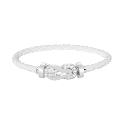 [Rose Jewelrys]CHANCE LARGE 8 FIGURE BUCKLE HALF DIAMOND BRACELET SILVER
