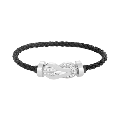 [Rose Jewelrys]CHANCE LARGE 8 FIGURE BUCKLE HALF DIAMOND BRACELET SILVER
