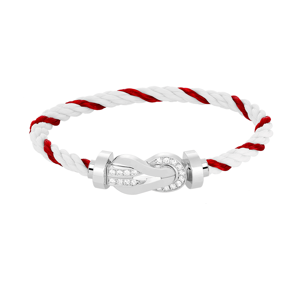 [Rose Jewelrys]CHANCE LARGE 8 FIGURE BUCKLE HALF DIAMOND BRACELET SILVER