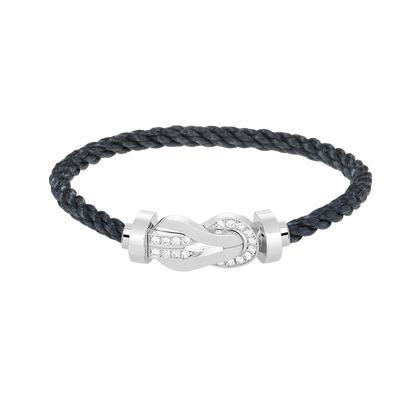 [Rose Jewelrys]CHANCE LARGE 8 FIGURE BUCKLE HALF DIAMOND BRACELET SILVER
