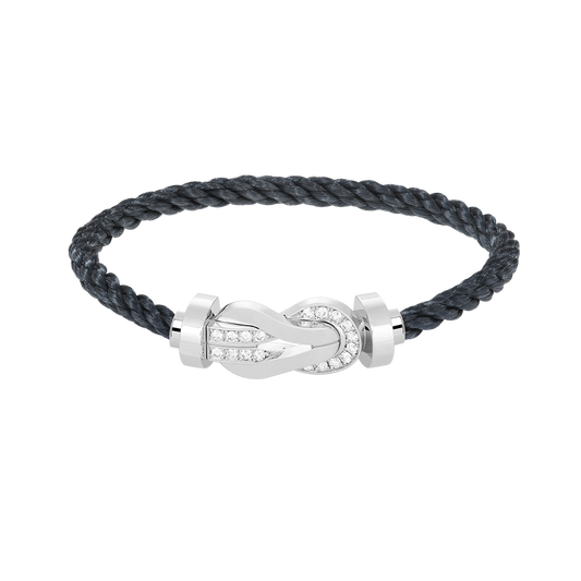 [Rose Jewelrys]CHANCE LARGE 8 FIGURE BUCKLE HALF DIAMOND BRACELET SILVER