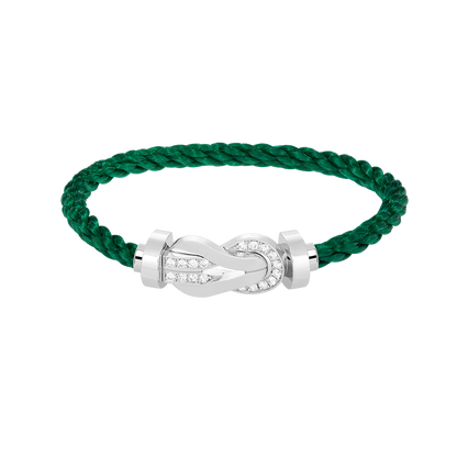 [Rose Jewelrys]CHANCE LARGE 8 FIGURE BUCKLE HALF DIAMOND BRACELET SILVER