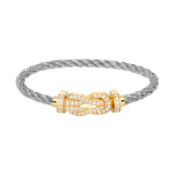 [🌹Rose💎]CHANCE LARGE 8 FIGURE BUCKLE FULLDIAMOND BRACELET GOLD