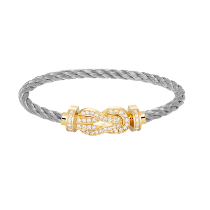 []CHANCE LARGE 8 FIGURE BUCKLE FULLDIAMOND BRACELET GOLD