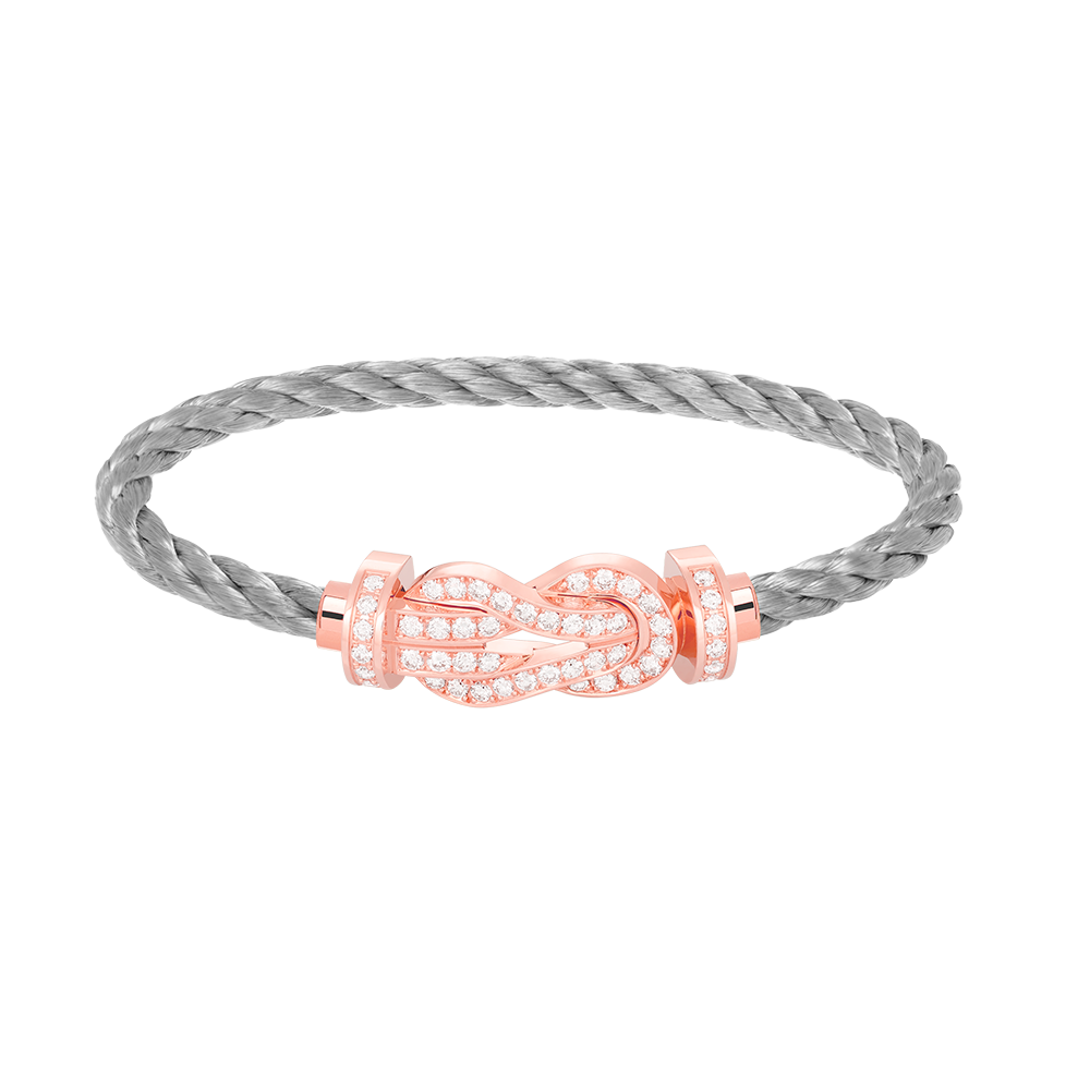 [🌹Rose💎]CHANCE LARGE 8 FIGURE BUCKLE FULL DIAMOND BRACELET ROSE GOLD