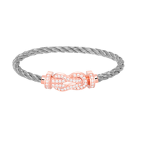 [🌹Rose💎]CHANCE LARGE 8 FIGURE BUCKLE FULL DIAMOND BRACELET ROSE GOLD