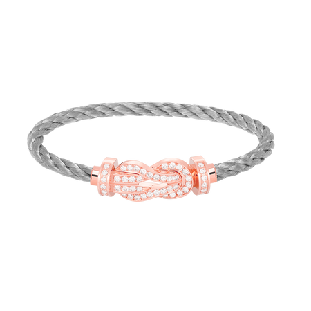 [🌹Rose💎]CHANCE LARGE 8 FIGURE BUCKLE FULL DIAMOND BRACELET ROSE GOLD