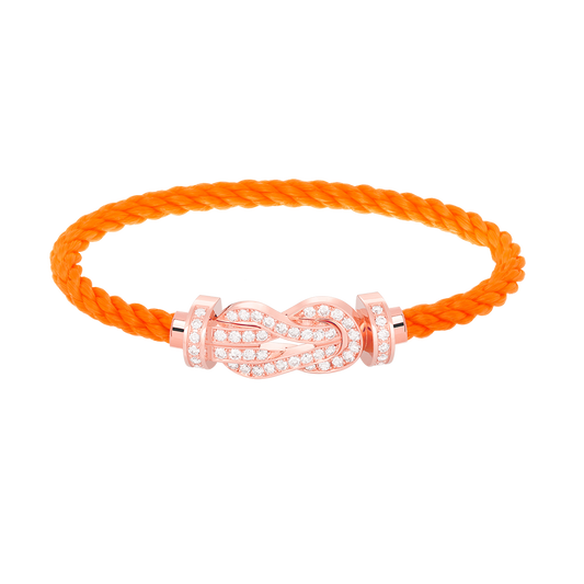 [Rose Jewelrys]CHANCE LARGE 8 FIGURE BUCKLE FULL DIAMOND BRACELET ROSE GOLD