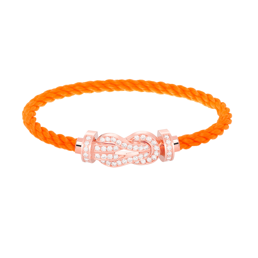 [🌹Rose💎]CHANCE LARGE 8 FIGURE BUCKLE FULL DIAMOND BRACELET ROSE GOLD