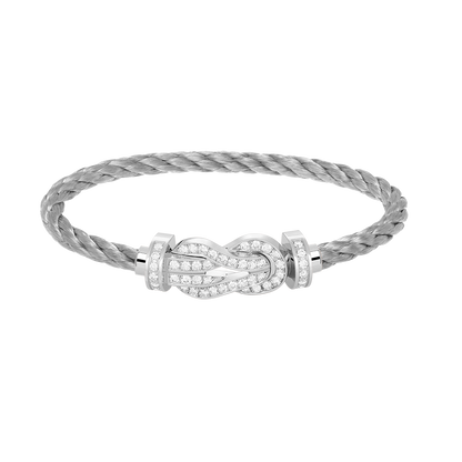 [Rose Jewelrys]CHANCE LARGE 8 FIGURE BUCKLE FULL DIAMOND BRACELET SILVER