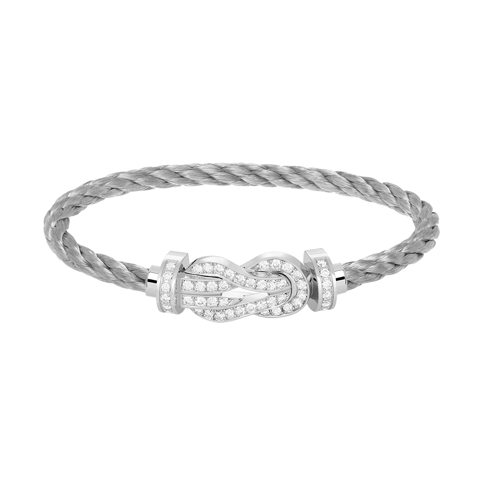 [🌹Rose💎]CHANCE LARGE 8 FIGURE BUCKLE FULL DIAMOND BRACELET SILVER