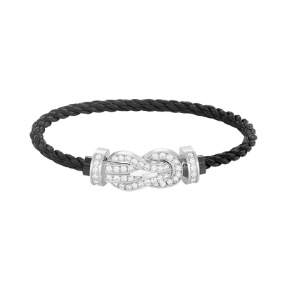 [Rose Jewelrys]CHANCE LARGE 8 FIGURE BUCKLE FULL DIAMOND BRACELET SILVER