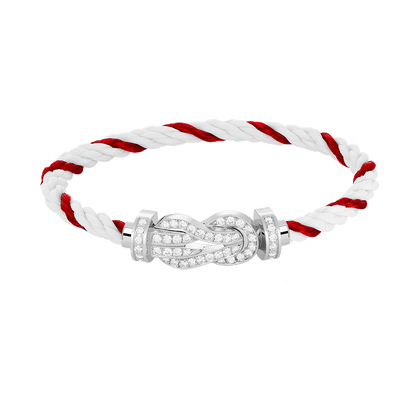 [Rose Jewelrys]CHANCE LARGE 8 FIGURE BUCKLE FULL DIAMOND BRACELET SILVER