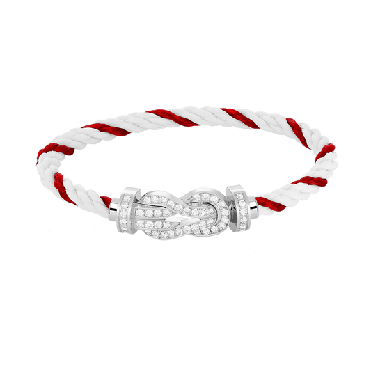 [Rose Jewelrys]CHANCE LARGE 8 FIGURE BUCKLE FULL DIAMOND BRACELET SILVER