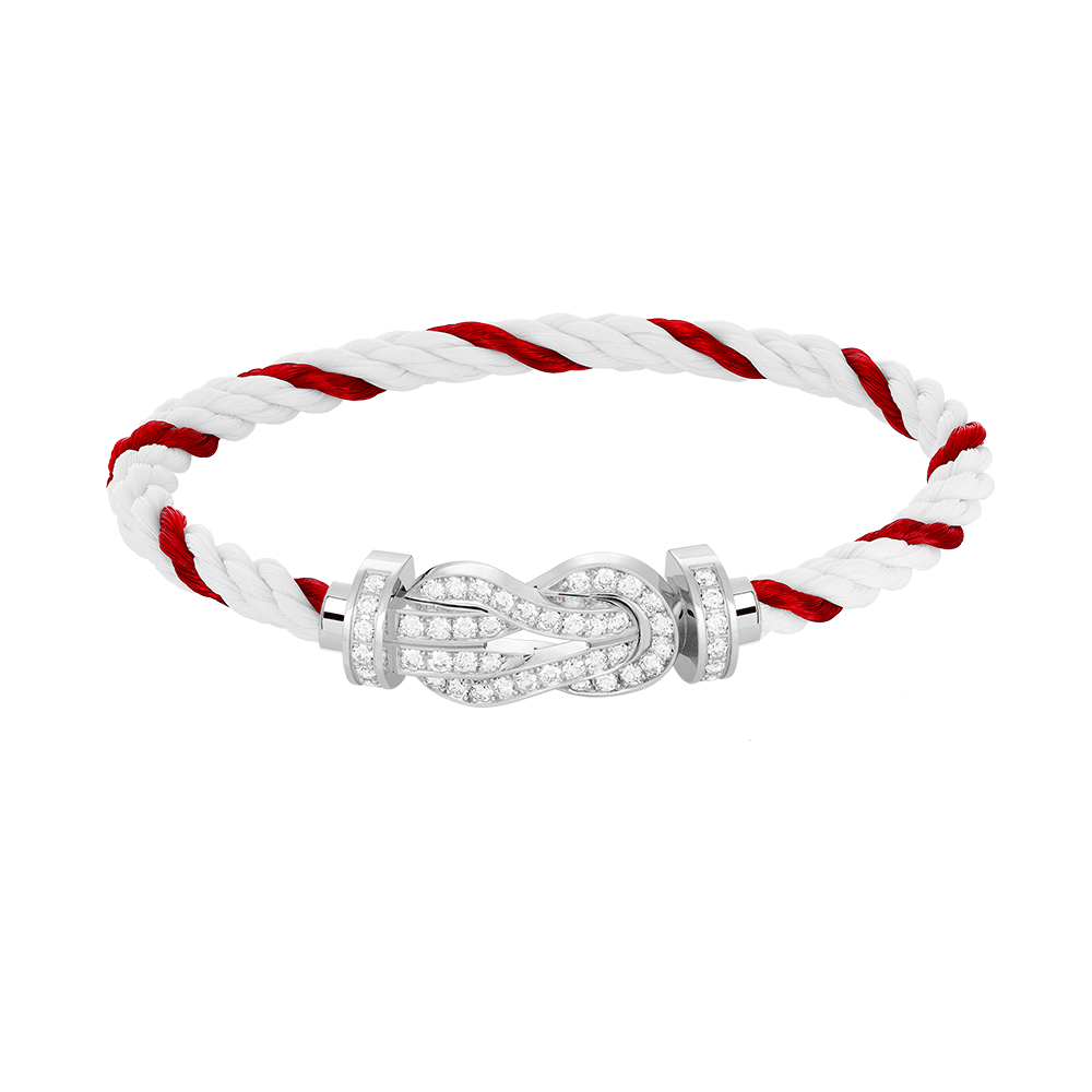 [🌹Rose💎]CHANCE LARGE 8 FIGURE BUCKLE FULL DIAMOND BRACELET SILVER