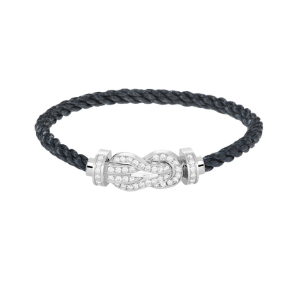 [Rose Jewelrys]CHANCE LARGE 8 FIGURE BUCKLE FULL DIAMOND BRACELET SILVER