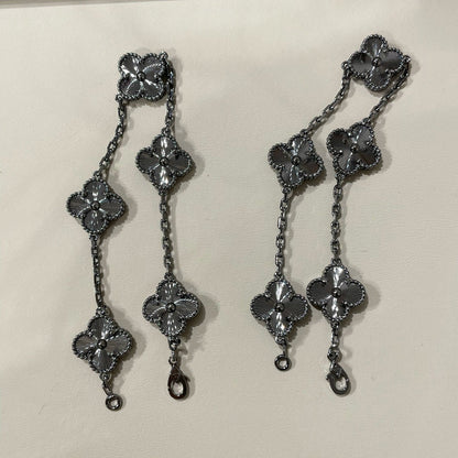 [Rose Jewelrys]CLOVER 5 MOTIF BLACK BRACELET
