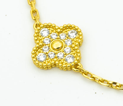 []CLOVER BRACELET 5 MOTIFS GOLD DIAMOND