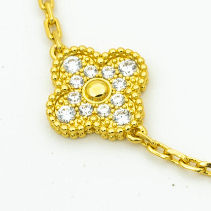 []CLOVER BRACELET 5 MOTIFS GOLD DIAMOND