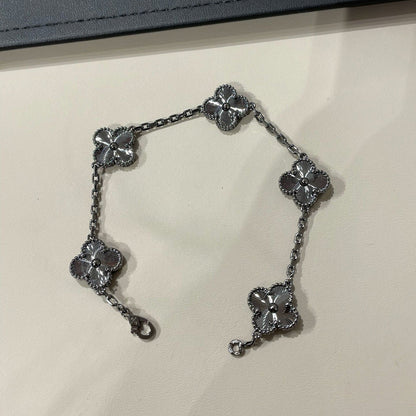 [Rose Jewelrys]CLOVER 5 MOTIF BLACK BRACELET